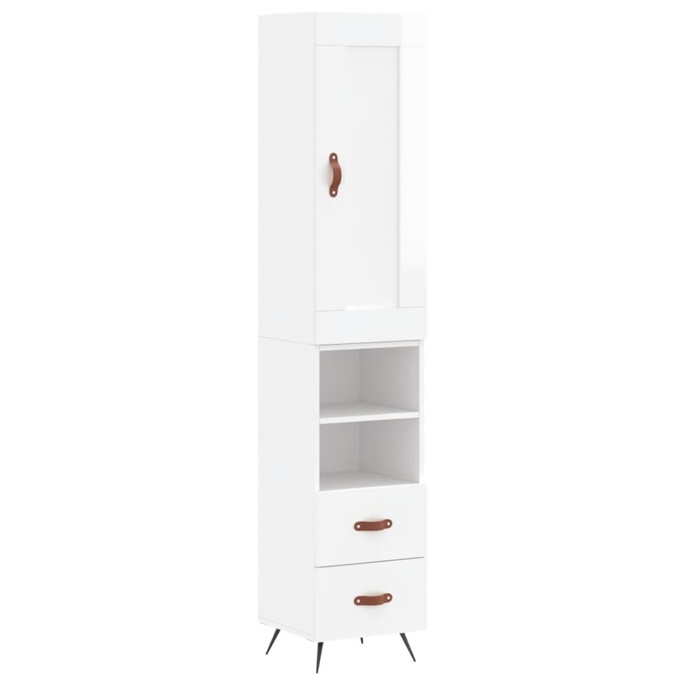Buffet bahut commode armoire meuble de rangement organisateur cuisine salle de séjour salon haut brillant 34,5 x 34 x 180 cm
