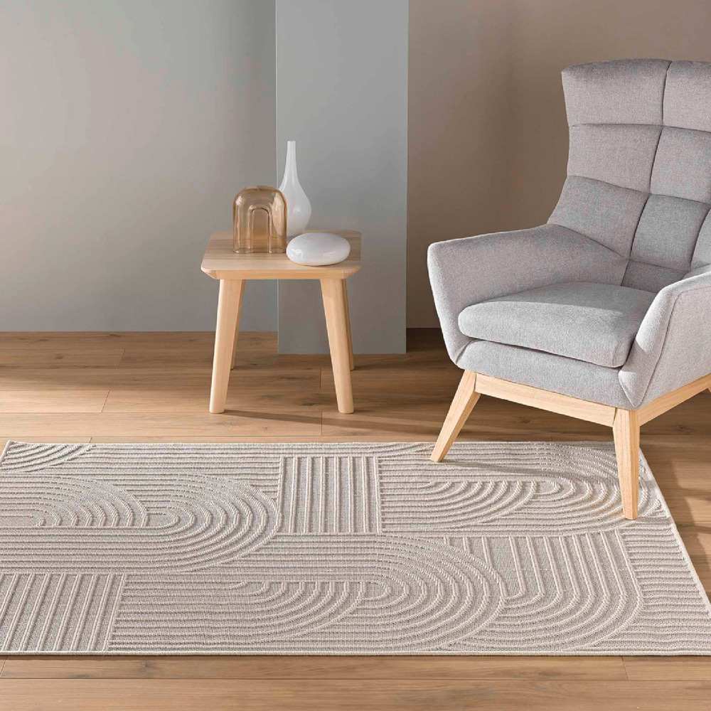 Douceur d'interieur - tapis ezio graphique tissé avec reliefs