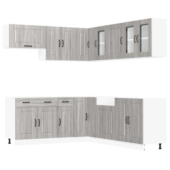 Ensemble d'armoires de cuisine 11 pcs kalmar bois d'ingénierie