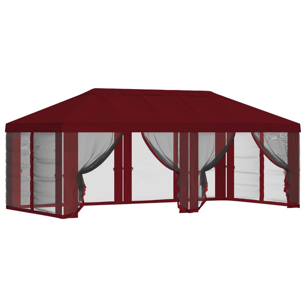 Housse de tonnelle avec murs latéraux 6 x 3 m bordeaux