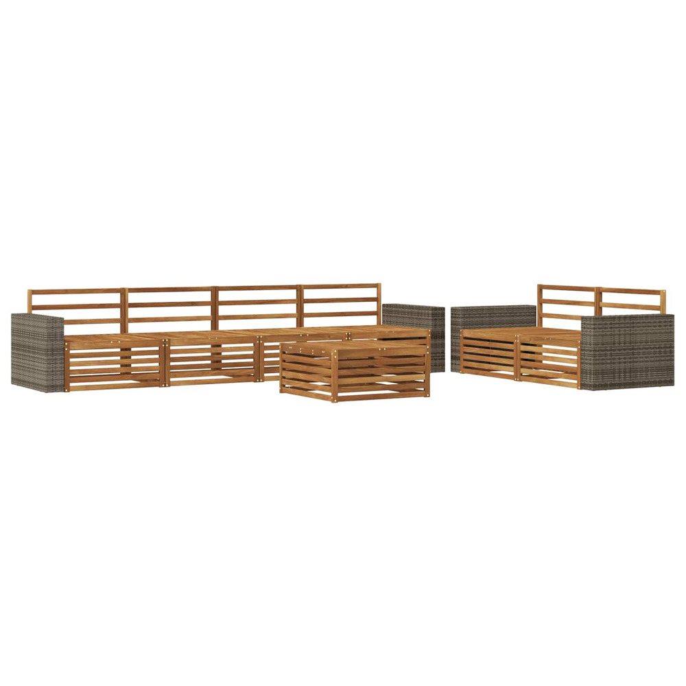 Ensemble de canapés d'extérieur 7 pcs naturel