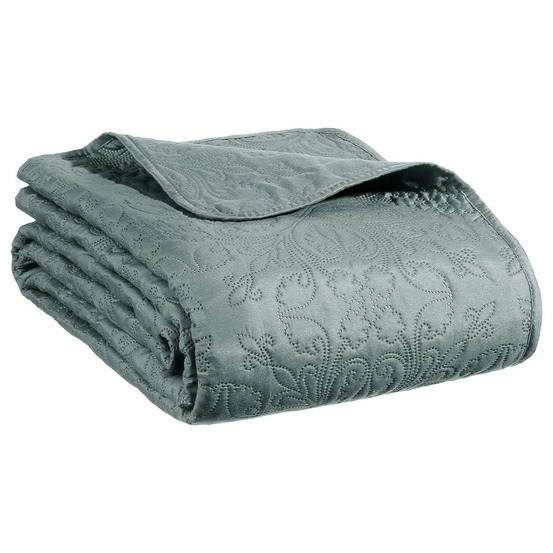 Dessus de lit arabesque bleu minéral 260x240cm