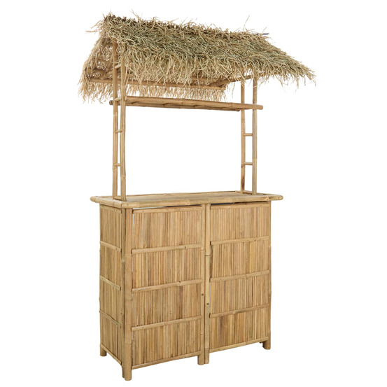 Table de bar extérieure naturel 115 x 95 x 215 cm bambou