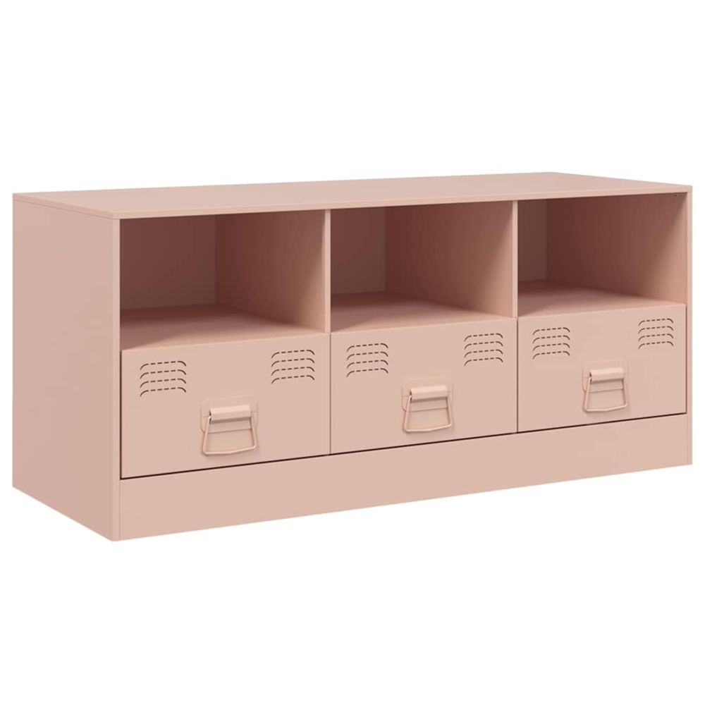 Meuble tv rose 99x39x44 cm acier