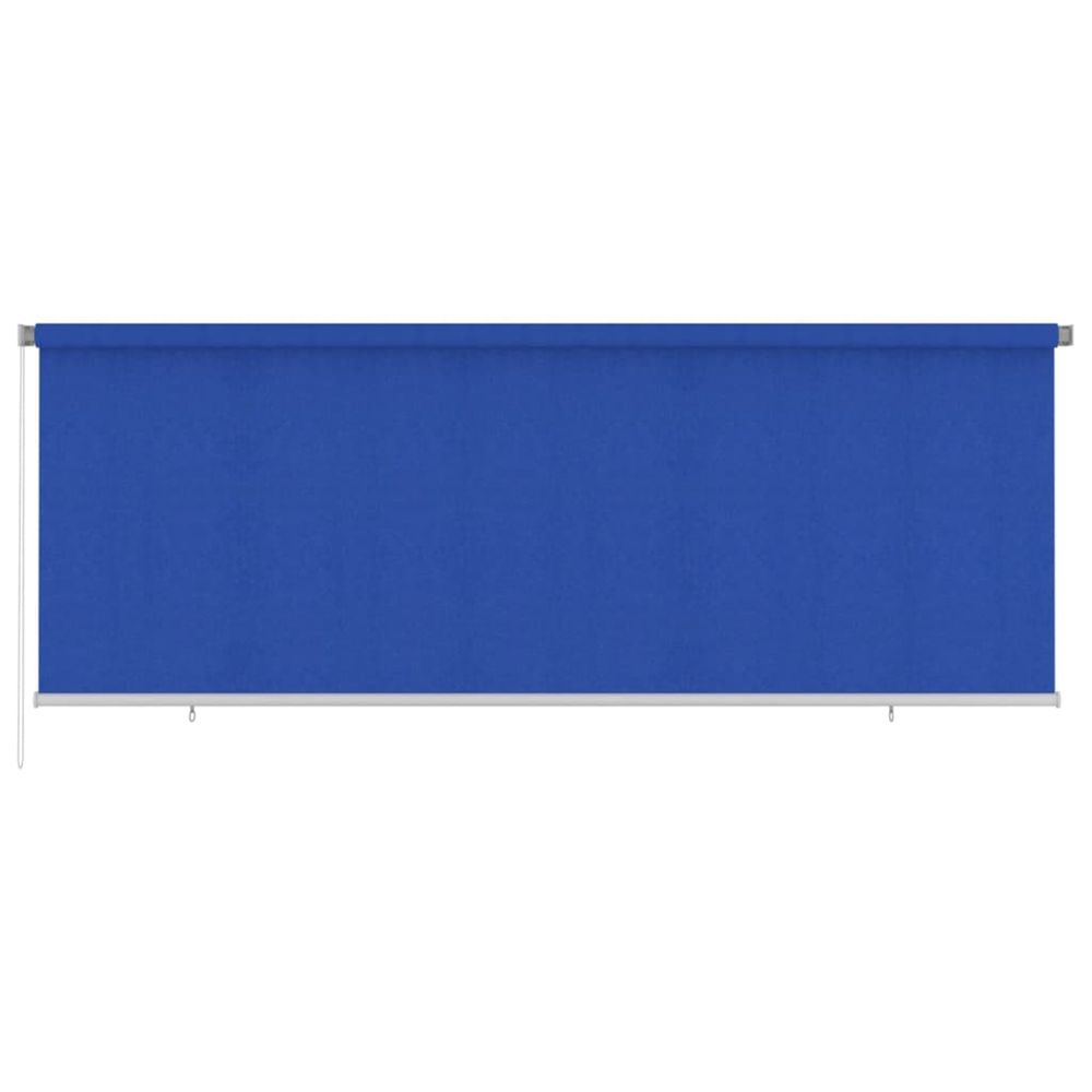 Store roulant d'extérieur 405 (l) x 140 (h) cm bleu hdpe