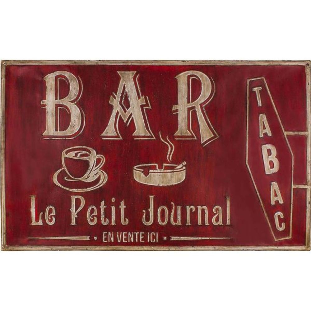 Grande plaque vintage en fer 122,5 x 74 cm bar tabac