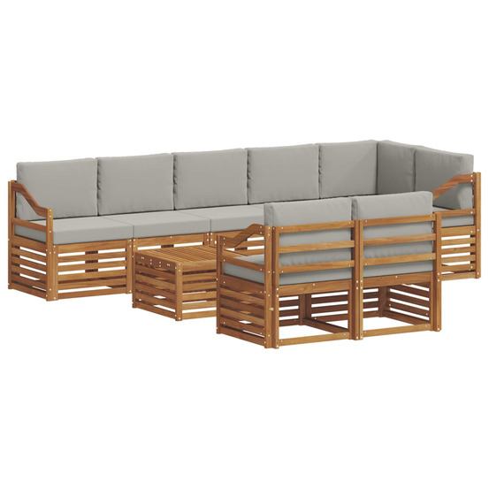 Ensembles de canapés avec coussin 9 pcs gris naturel et clair