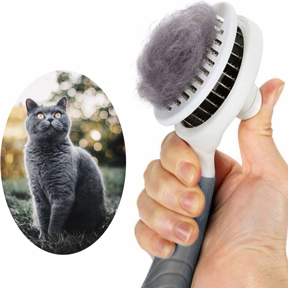 Brosses de toilettage autonettoyante enlèvement des poils en un clic morts et sous-poils gris