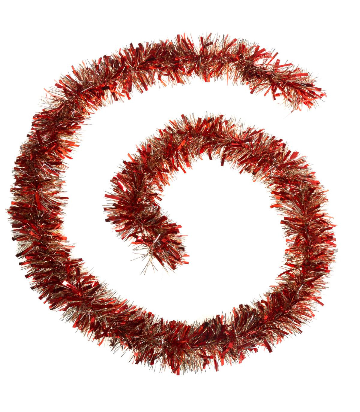 Guirlande de noël large 10 cm rouge et or longueur 2 mètres