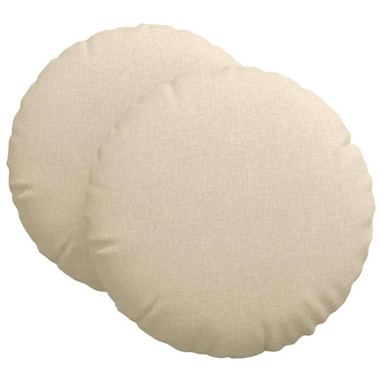 Coussins de siège 2 pcs crème ø60 x 21 cm tissu