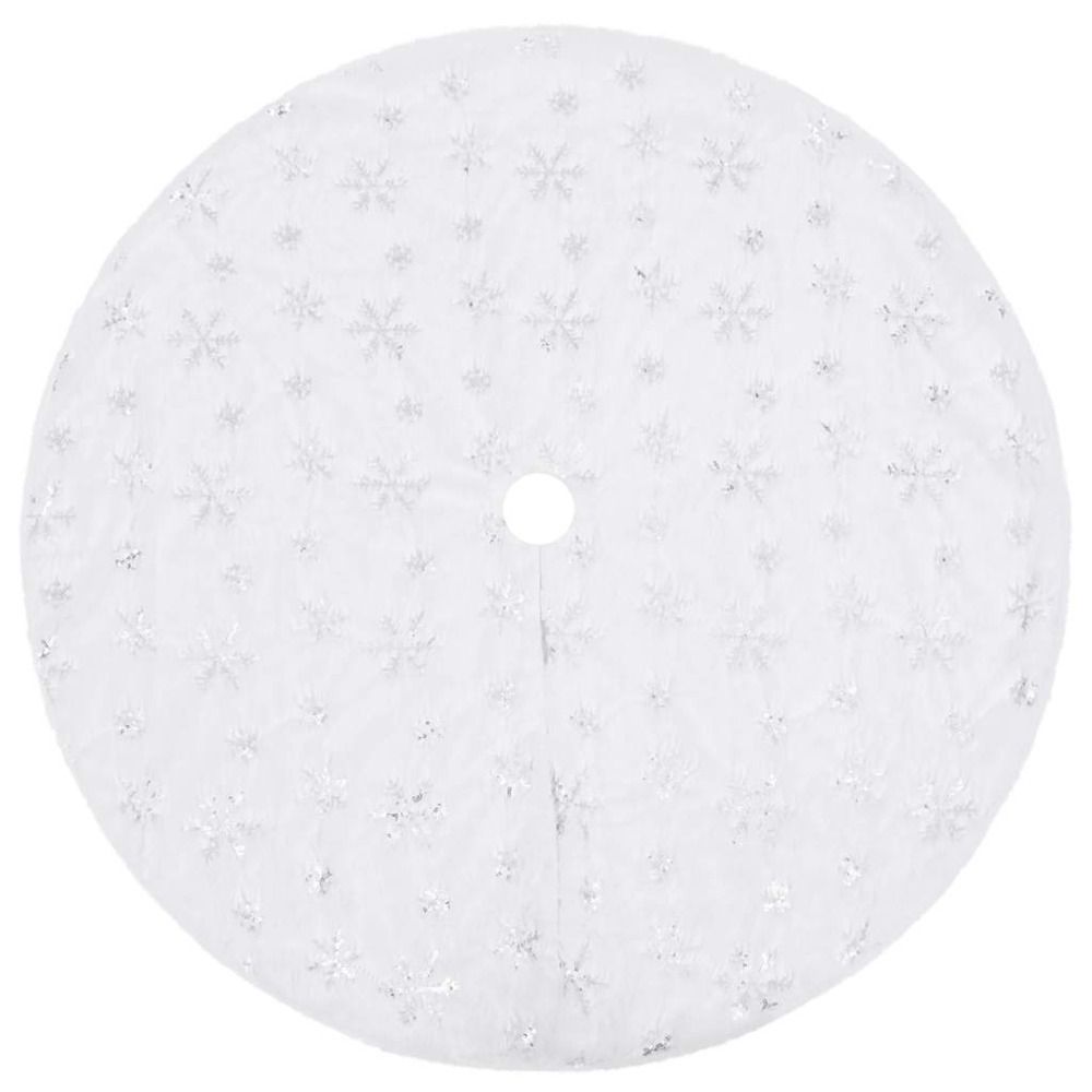 Jupe de sapin de noël de luxe blanche 90 cm en fausse fourrure