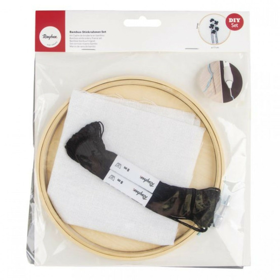 Kit cadre de broderie en bambou ø 17 cm