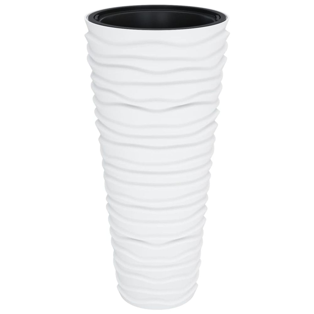Jardinière d'extérieur et intérieur amovible blanc 18/45l pp aspect rainuré