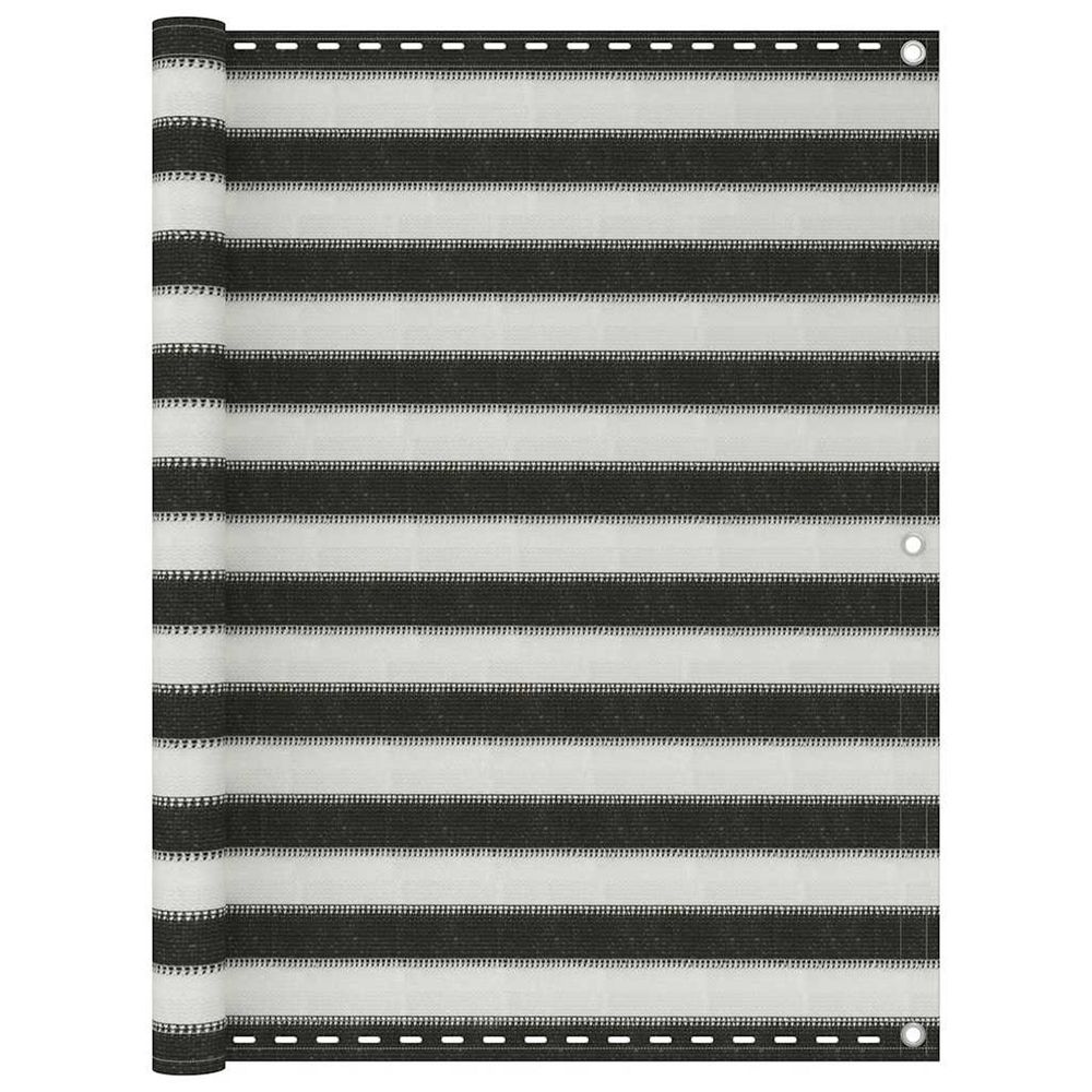 Écran de balcon pehd 120x500 cm anthracite et blanc