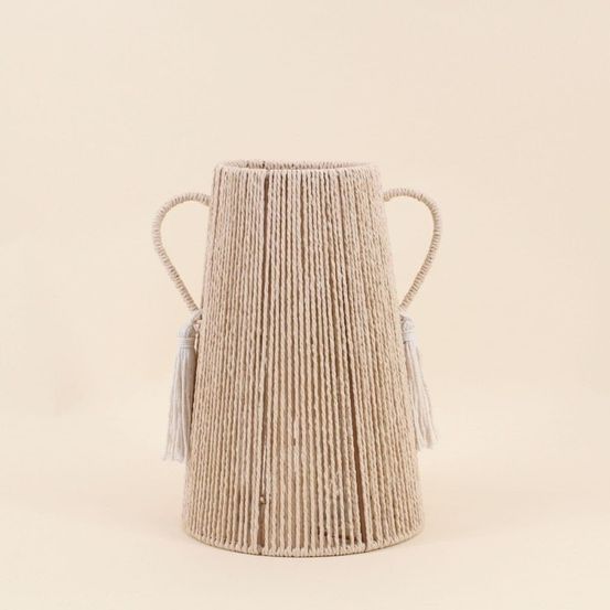 Vase en corde beige, h29cm, célinéa