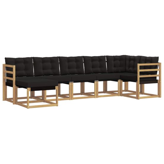 Ensemble de canapés d'extérieur 7 pc blanc et noir