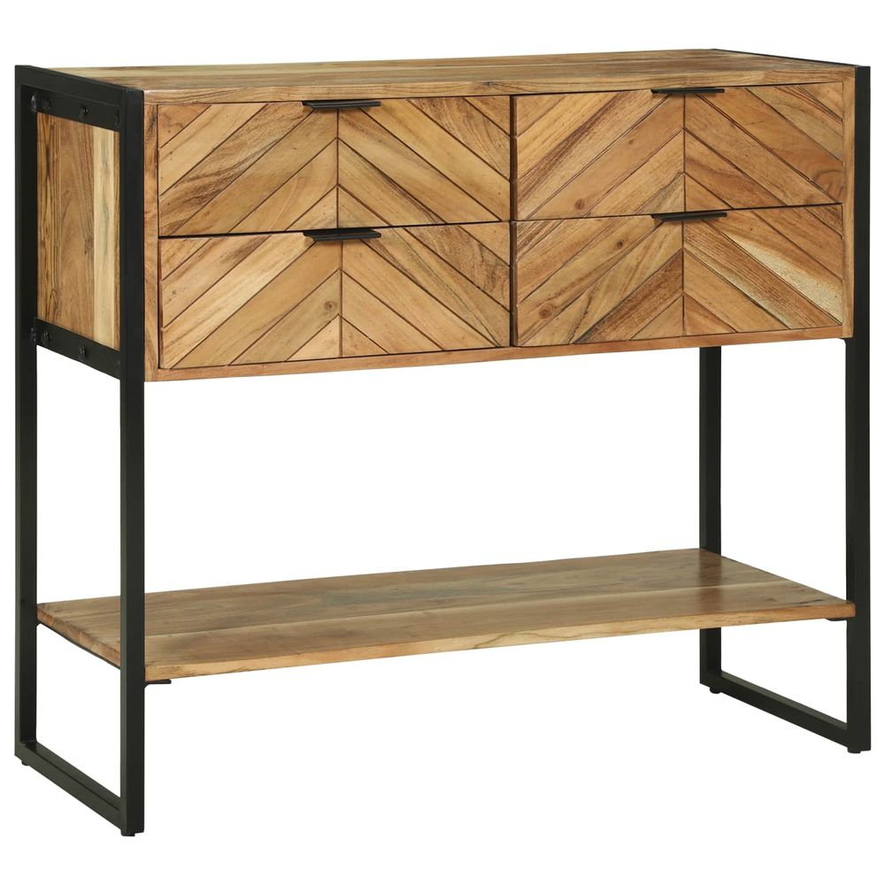 Table console marron 90 x 35 x 80 cm bois d'acacia massif