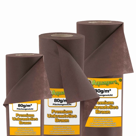 49 m² film de paillage, feutre de paillage anti-mauvaises herbes, toile de paillage 80 g 1,4 m de large, marron