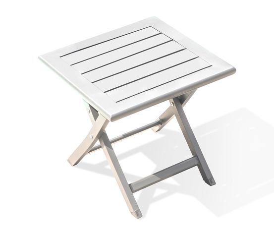 Table basse de jardin pliante en aluminium blanc marius