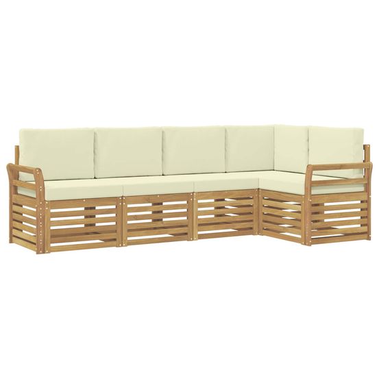 Ensemble de canapés d'extérieur 5 pc blanc et crème polyester