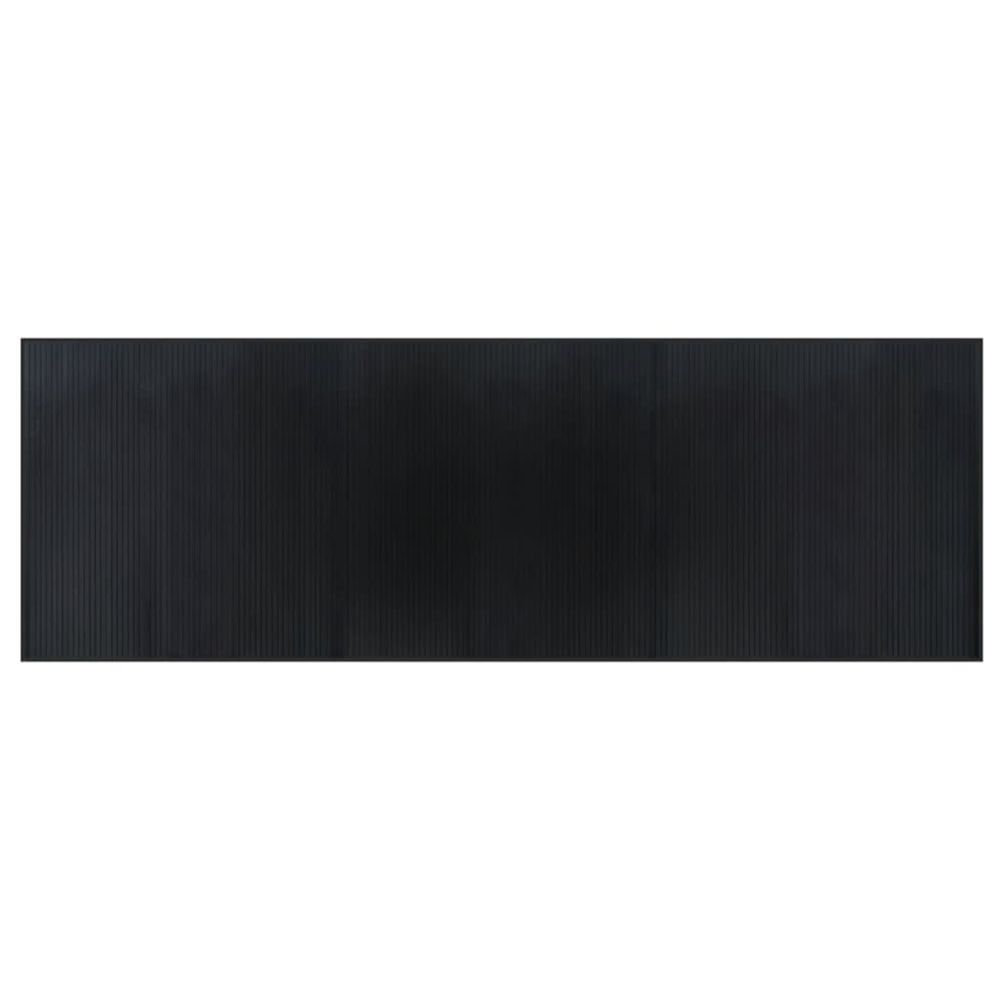Tapis rectangulaire noir 100x300 cm bambou