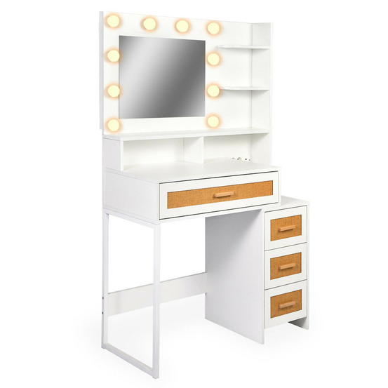Coiffeuse 4 tiroirs avec miroir led