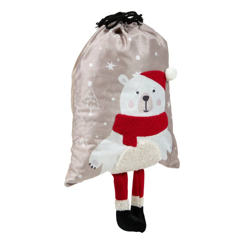 Hotte de noël noelino ours 30 x 40 cm