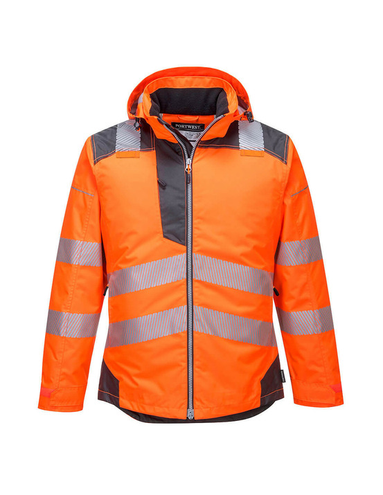 Parka hv pw3 couleur : orange/gris taille l - portwest