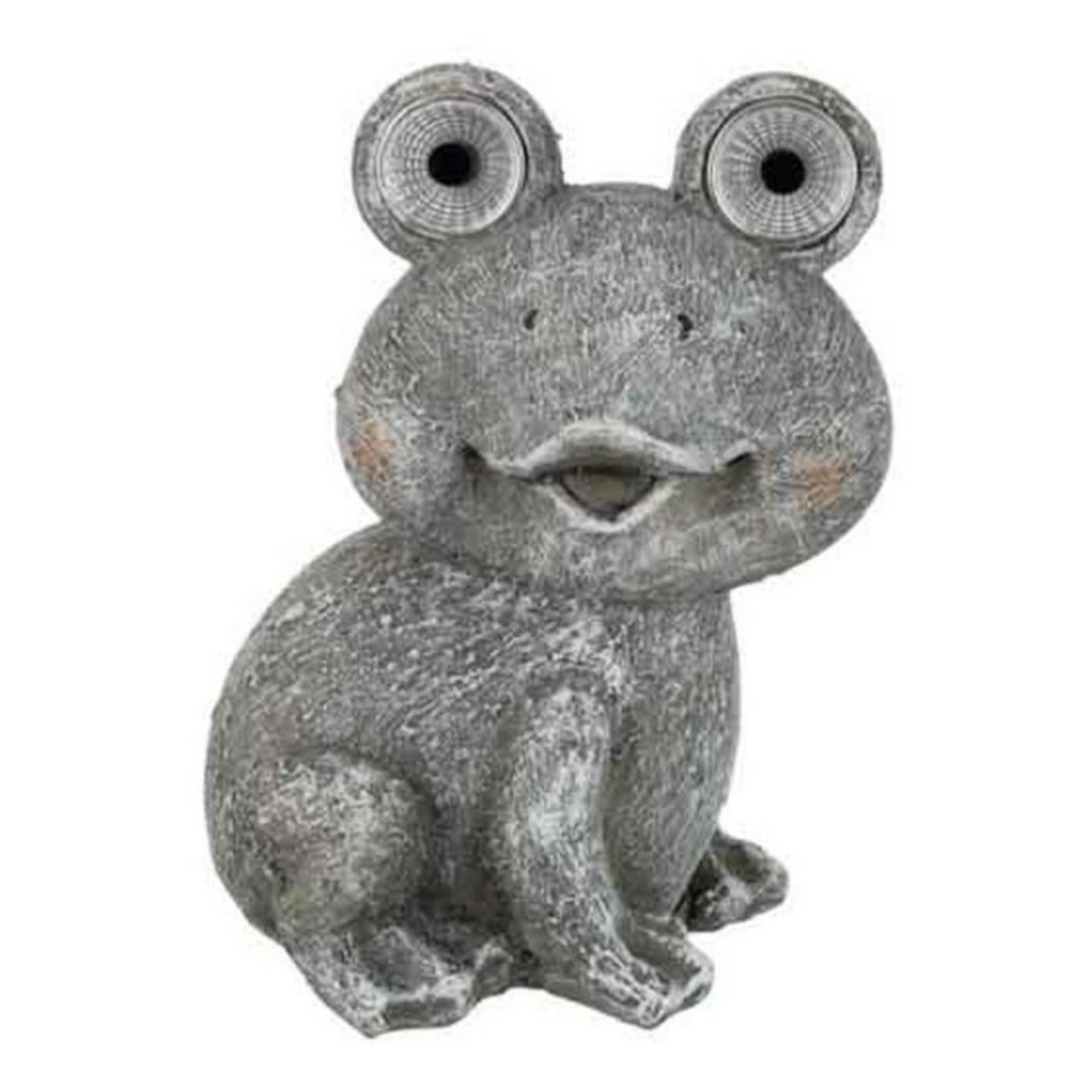 Statuette déco grenouille solaire 22cm gris