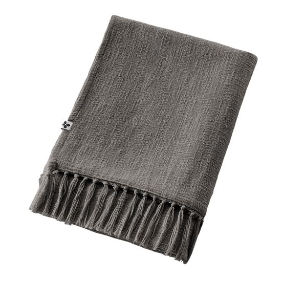 Plaid a franges en coton sixtine