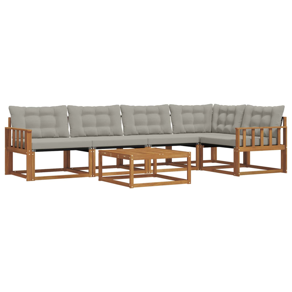 Ensemble de canapés d'extérieur 6 pcs gris naturel et clair