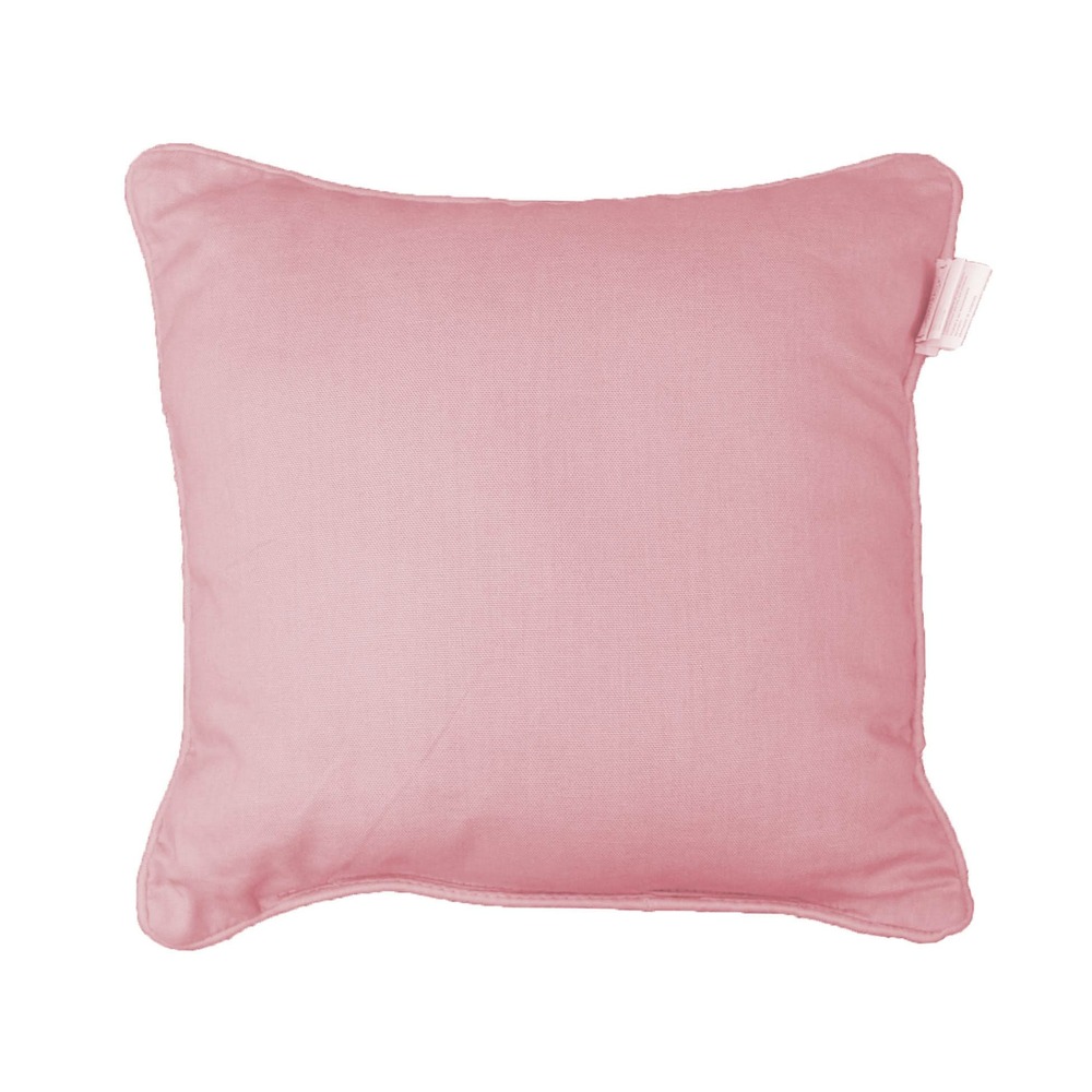 Coussin passepoil uni panama rose 60 x 60 cm