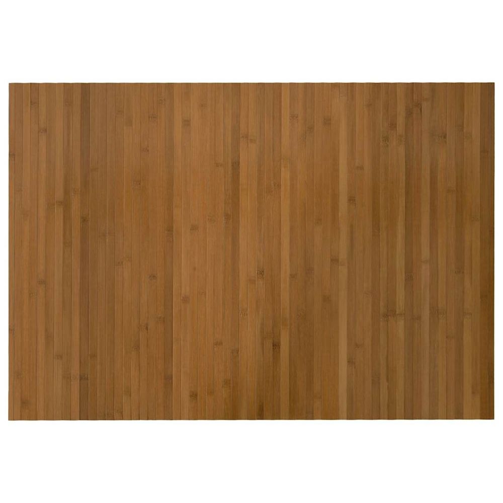 Tapis rectangulaire marron 70x100 cm bambou
