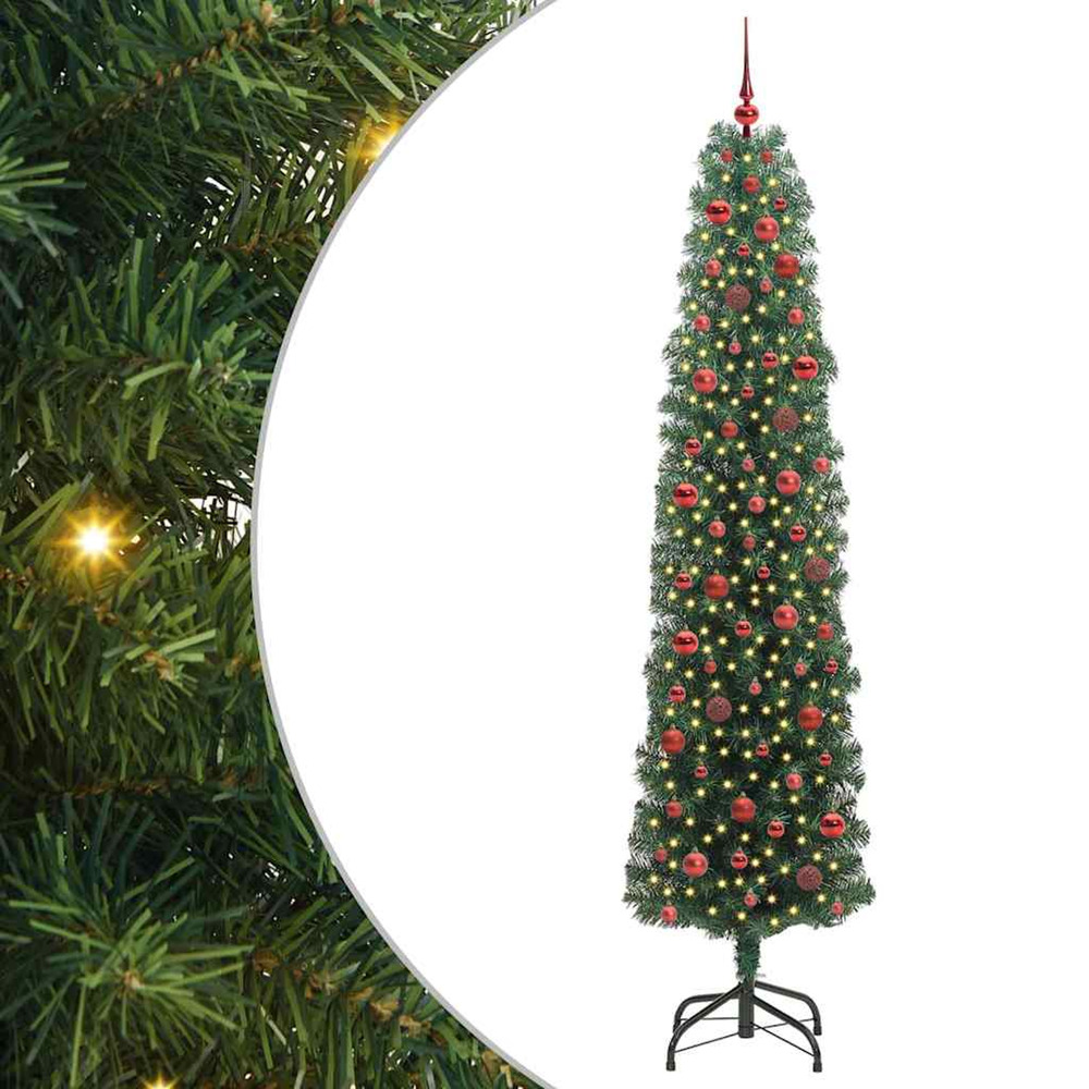 Sapin de noël artificiel vert 240 cm pvc et acier et plastique