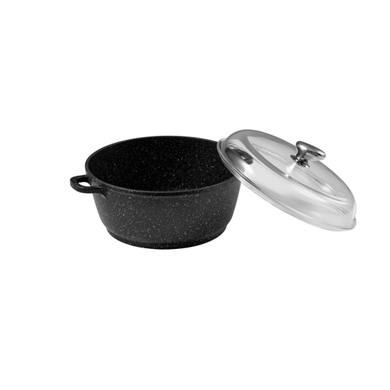 Faitout premium fonte d'aluminium avec couvercle en verre - pradel