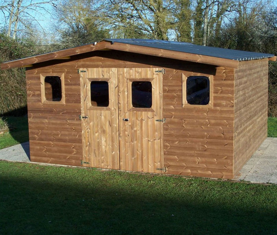 Abri de jardin 15.14m² brun doré - tha4030.02t