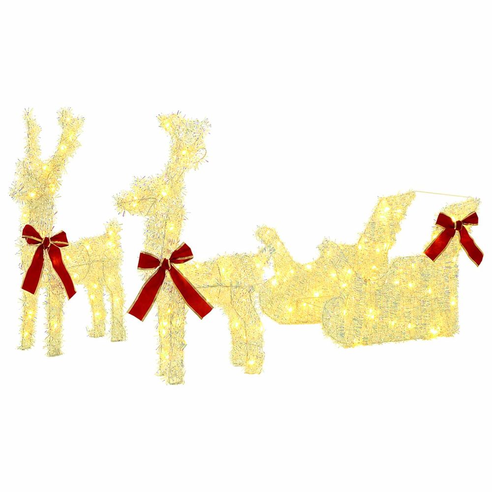 Renne et traîneau de noël 3d loviisa 3 pc 160 led blanc chaud