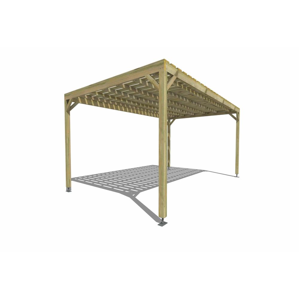 Pergola bois • 5m x 3m • indépendante • sens largeur • platelage bois • livraison comprise