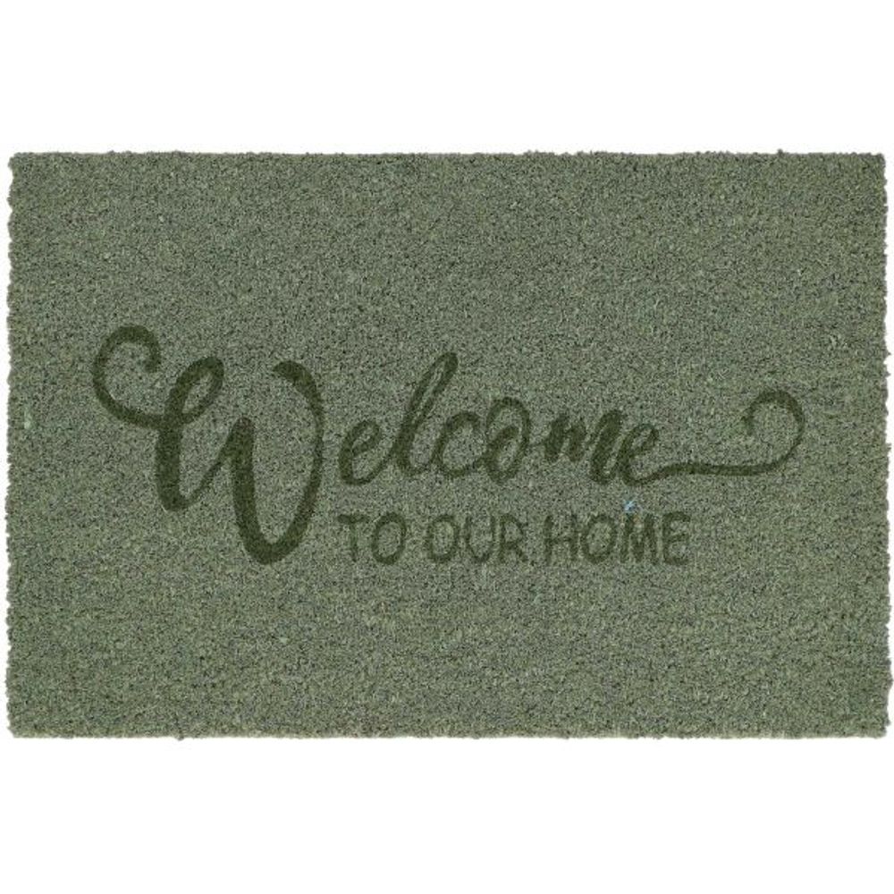 Paillasson en fibres de coco welcome vert