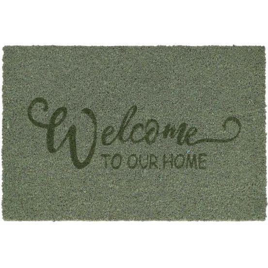 Paillasson en fibres de coco welcome vert
