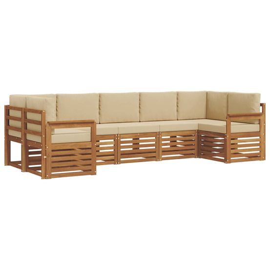 Ensemble de canapés d'extérieur 7 pc naturel et beige