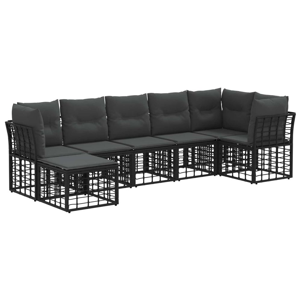 Ensemble de canapés d'extérieur noir polyester