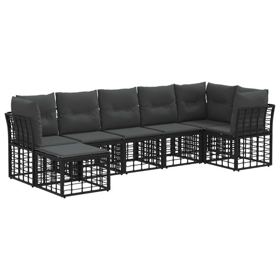Ensemble de canapés d'extérieur noir polyester