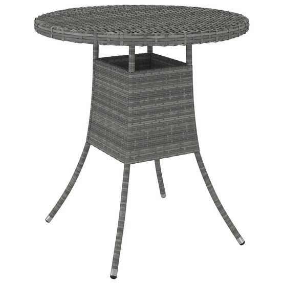 Table de jardin gris 70x70x73 cm résine tressée