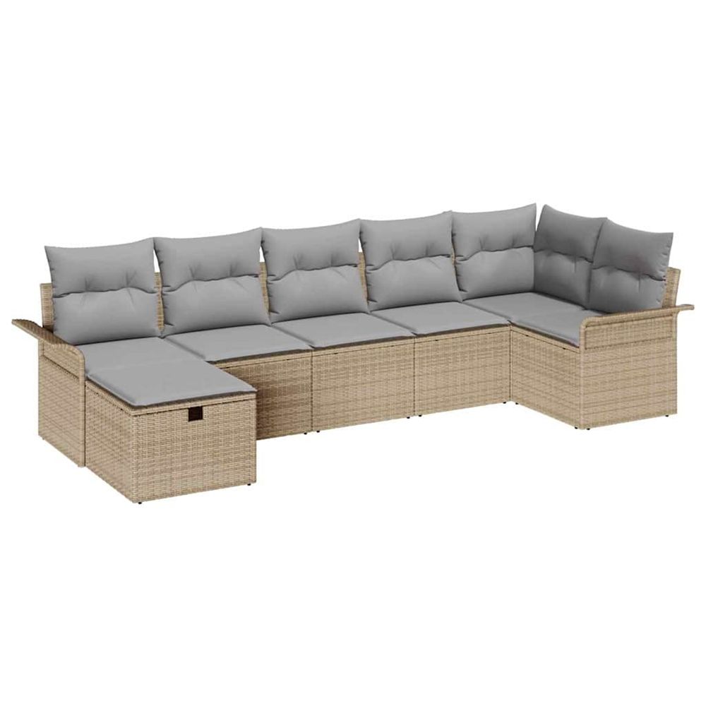 Ensemble de canapé de jardin 7 pc poly rotin