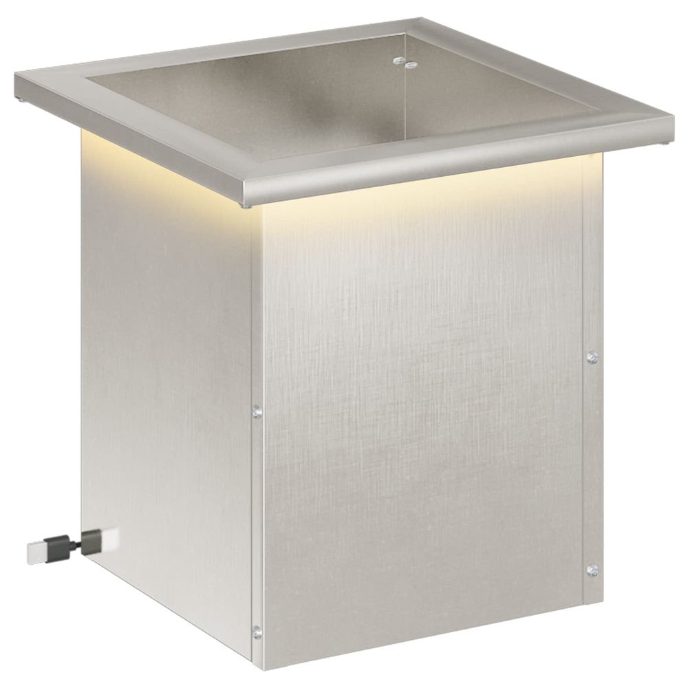Jardinière d'extérieur de jardin avec led argenté 30 x 30 x 30 cm