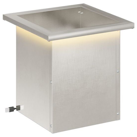 Jardinière d'extérieur de jardin avec led argenté 30 x 30 x 30 cm