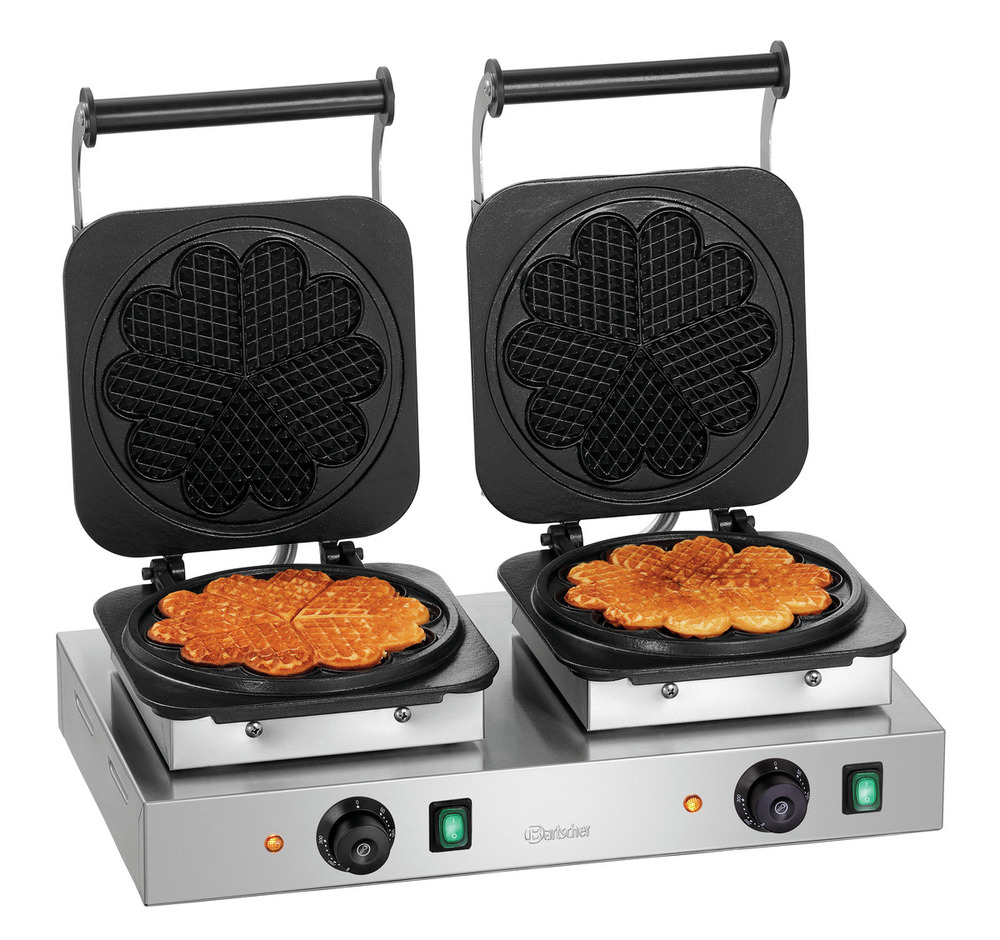 Gaufrier professionnel double coeur - ø 210 mm - hauteur 16 mm - bartscher