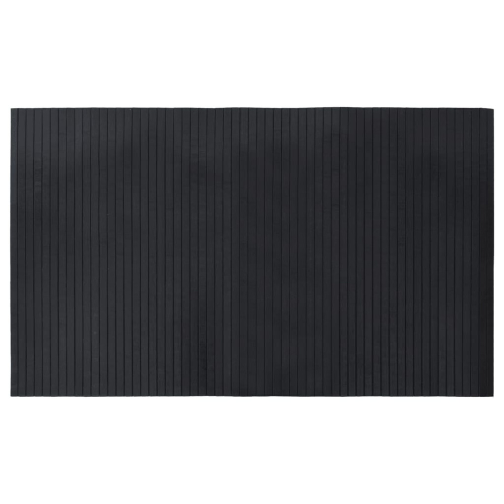 Tapis rectangulaire noir 60x100 cm bambou