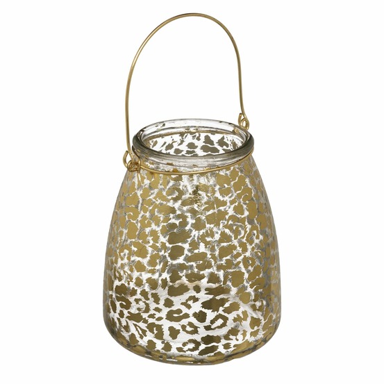 Photophore de noël design léopard jungle - doré